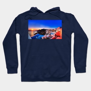 Santorini Sunset Panorama Hoodie